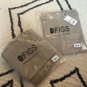 Brand New With Tags Figs Rafaela scrub top (XS) & Zamora joggers (S) in “Latte”